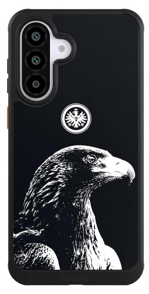 NIVOCASE Hülle für Samsung Galaxy A56 5G Handyhülle NIVOcore Case Schwarz Eintracht Frankfurt Offizielles Lizenzprodukt Attila