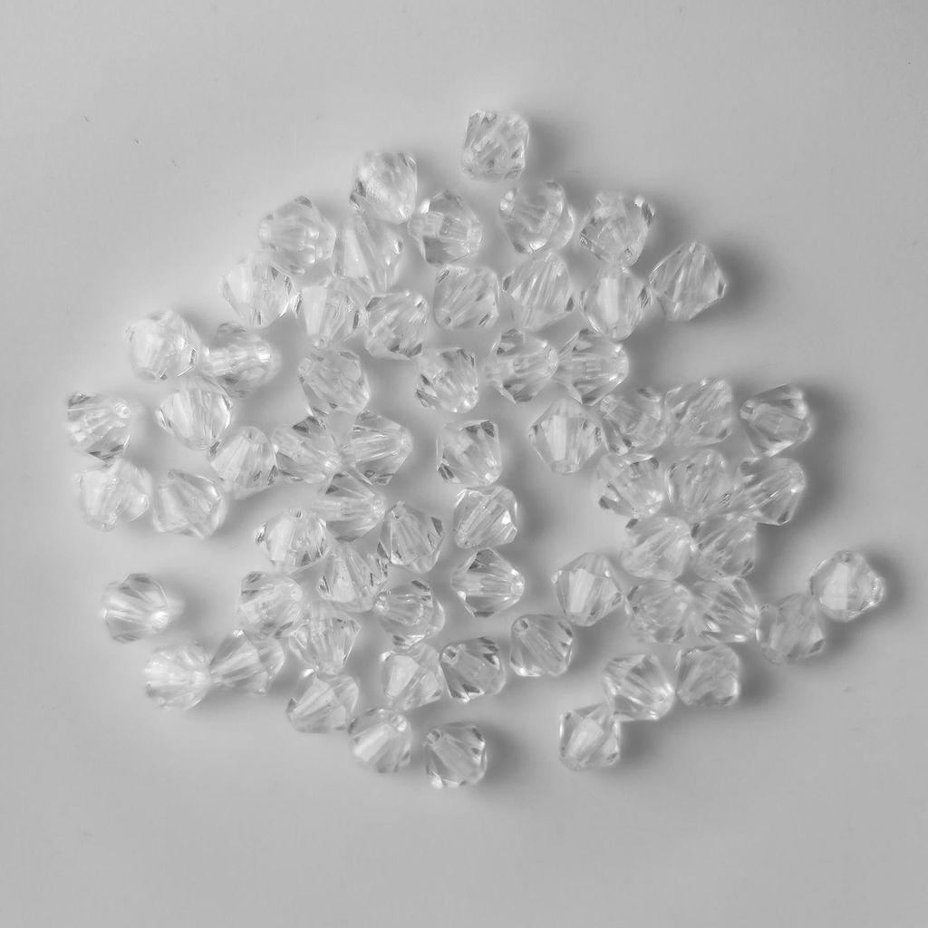 Bicone double cône 60 pièces perles acryliques cristal Image du produit 