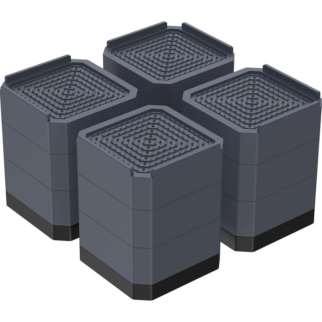 4er Set Möbelfüße 3-Layer Abnehmbare Verstellbare Heavy-Duty Möbelerhöher 4 Zoll Quadratische Möbelerhöhung Möbel Höhe Extender für Sofa ...