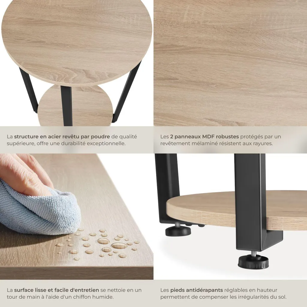 Table d'appoint stable SWINDON pour petits espaces bois et métal - 4