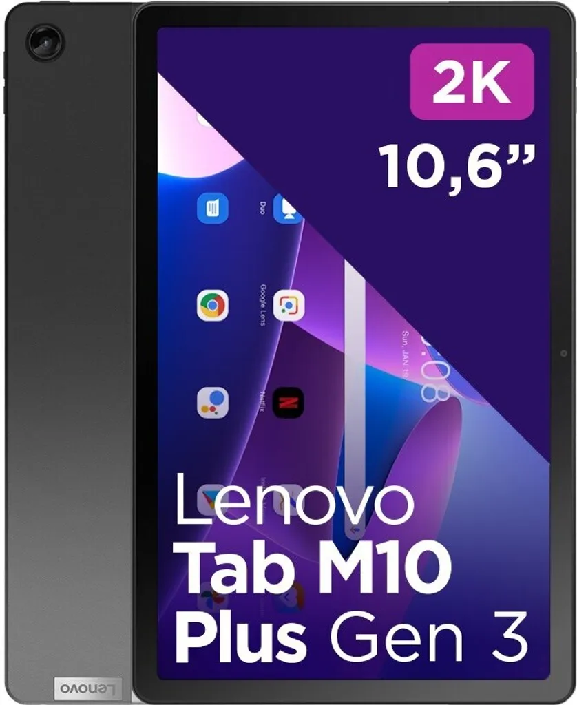 Tablette 128 Go Lenovo Tab M10 Plus 3e Génération WiFi Snapdragon Gris