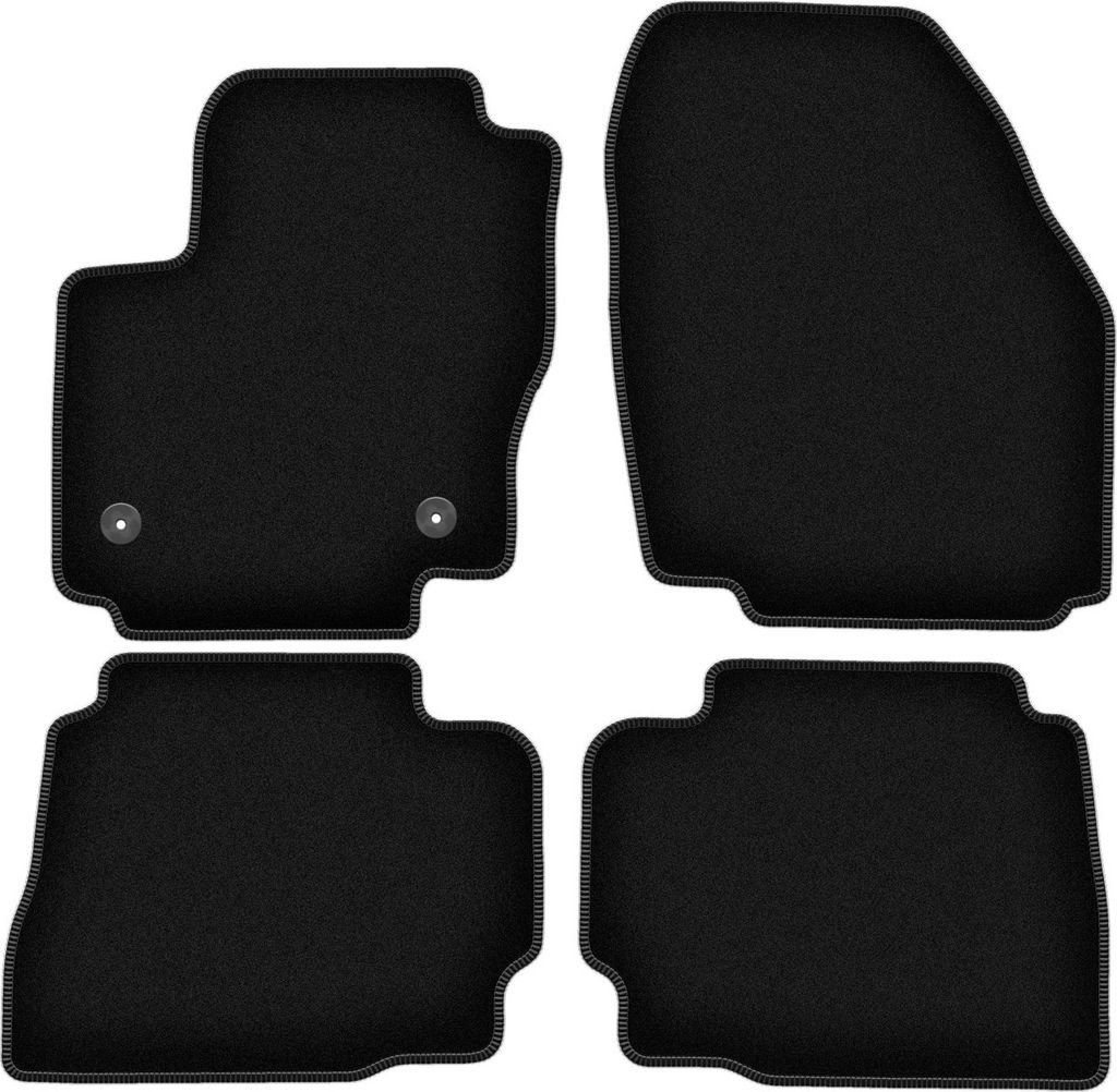 Wielganizator Velours-Autoteppiche – passend für Ford Mondeo MK4 (Liftback, Limousine, Kombi, Bj. 2012-2014) – schwarz, passgenau, mit Befest...
