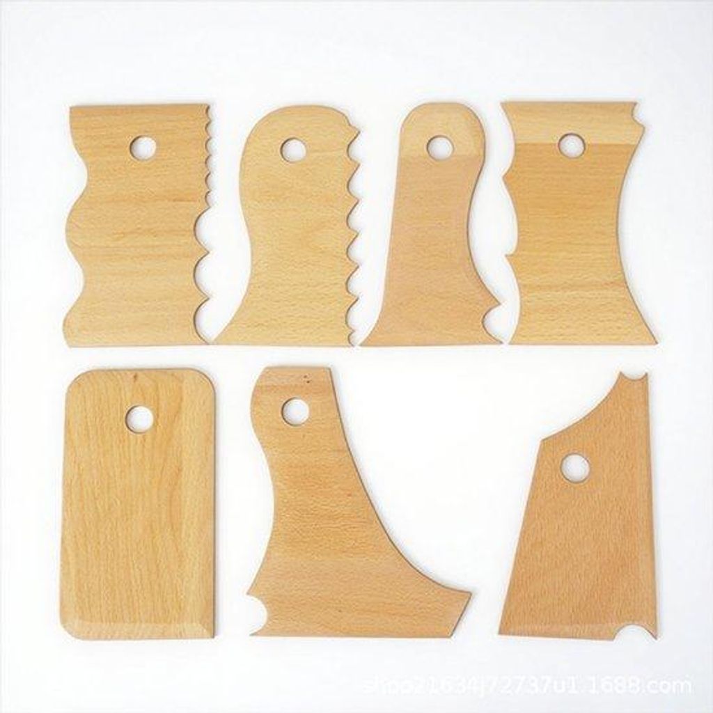 7-teilig Keramikschmiedeholmset, Holz-Schmiedeholmset für Erwachsene, Werkzeuge für das Polieren von Keramik, Werkzeuge für das Schneiden von Ke...