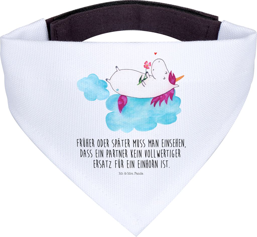 Mr. & Mrs. Panda Halstuch Für Hunde Einhorn Verliebt - Weiß - Geschenk, Unicorn, Liebe, Wolke, Bandana, Hals Tuch, Einhörner, Hund
