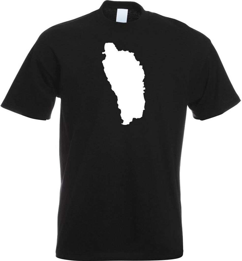 Kiwistar - T-Shirt - schwarz - Dominica Umriss Kontur Herren Funshirt Bedruckt Design Sprüche Spruch Motive - mit Motiv Bedruckt - Funshirt Design...