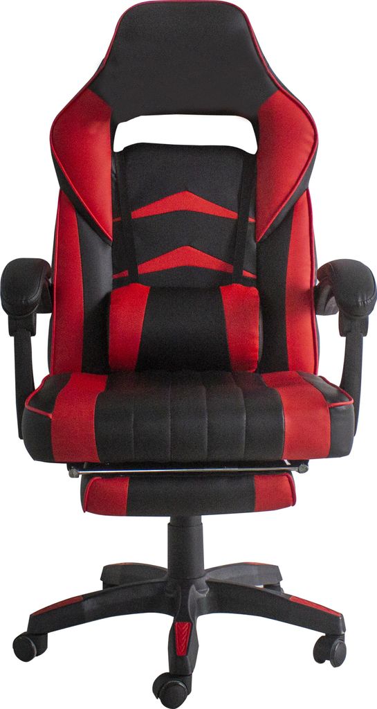 Sedia da ufficio Aga Nero - Rosso con poggiapiedi Immagine del prodotto 