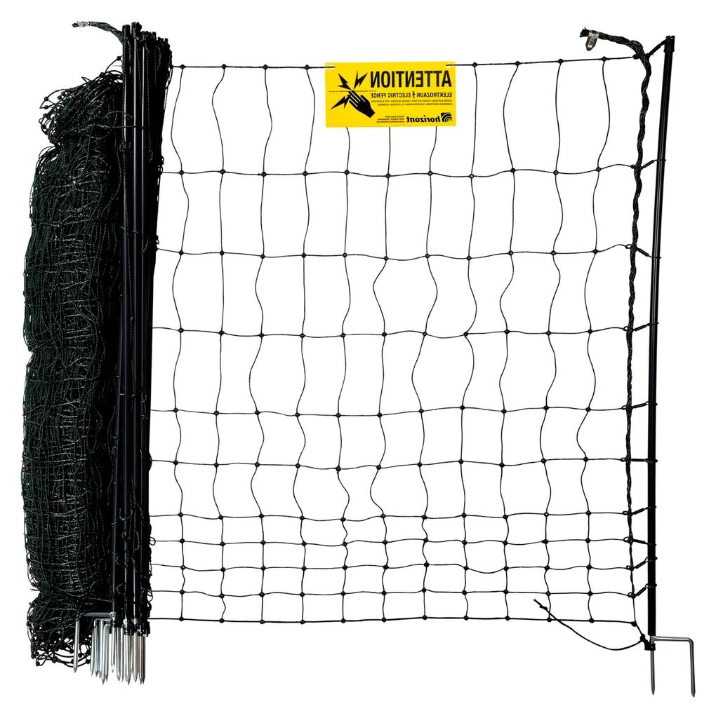 Hühnerzaun 25 m lang, 105 cm hoch, Elektrozaun für Hühner - 7 PVC-Pfähle mit Doppelspitze - grün, mobiler Zaun für Hühnerauslauf