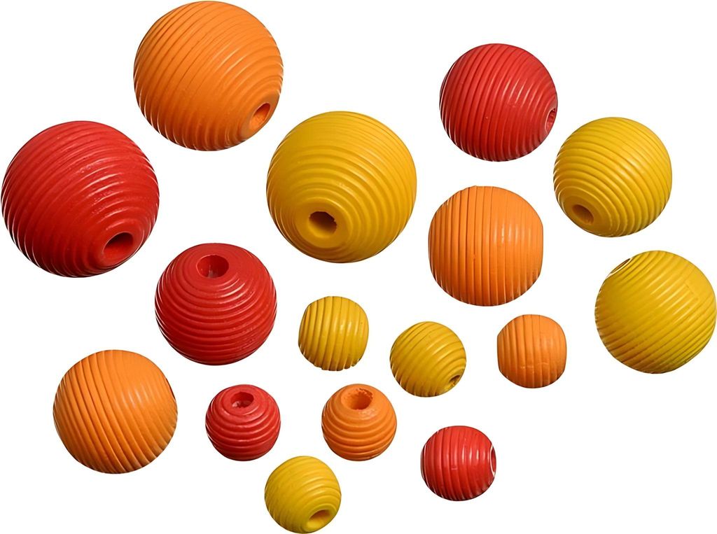 KNORR prandell Holzperlen-Mix Kugeln gelb orange rot 20 Stück
