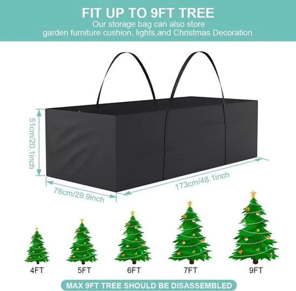 Sac de rangement coussin de jardin XL tissu Oxford 173cm noir 1 pièce