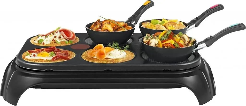 Tefal WokParty Duo PY582810 Appareil à Wok et Crêpière 6 Personnes