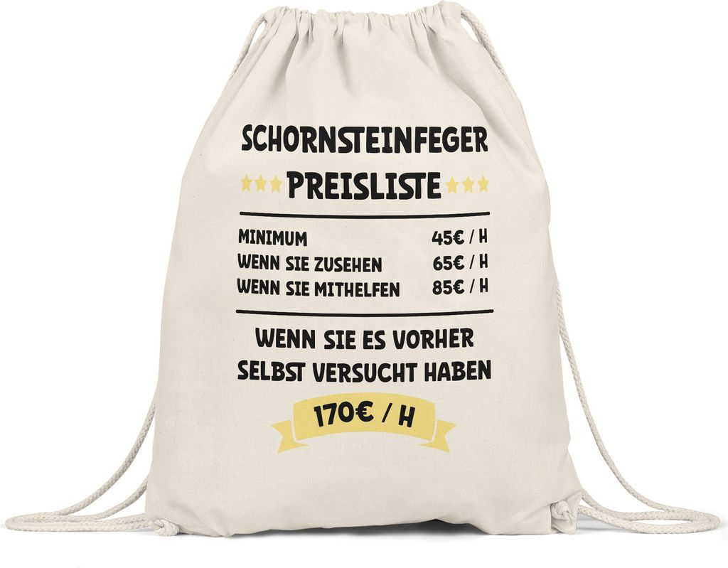 Schornsteinfeger Preisliste Turnbeutel Gymsack Dach Schornsteine Abgasleitungen Kaminöfen Lüftungsanlagen Kehrbesen Beruf