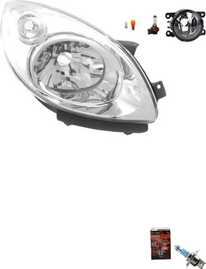 Johns, Scheinwerfer Osram Night Breaker Laser passend für Renault Twingo II 7701063996 260103107R 8200629470 8200074008 6202E1 00006202E1 6710027...