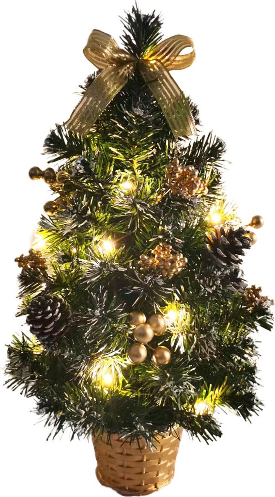 Geschmückter Weihnachtsbaum mit 20er LED Lichterkette - Produktbild 