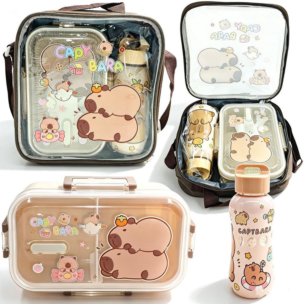 CarpOn Capybara Lunchbox-Set für Kinder – Brotdose mit Produktbild 