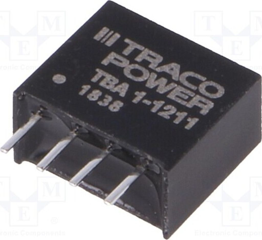 1x Wandler: DC/DC UEing: 10,8÷13,2V IAusg: 200mA TBA 1-1211 DC/DC Wandler 1W