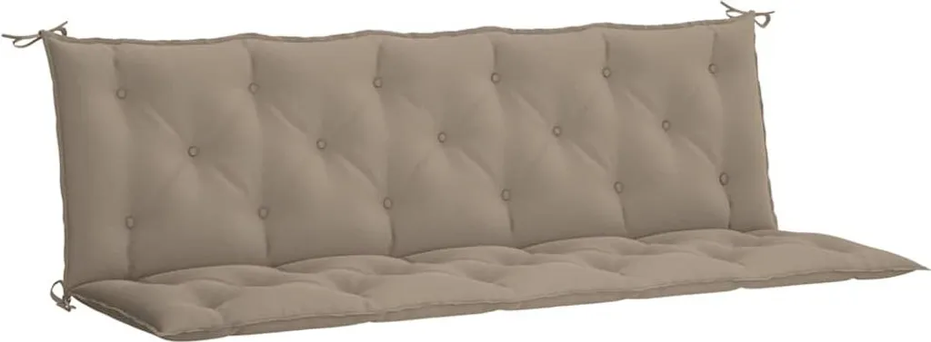 vidaXL Cuscini per panca da giardino 2 pz. Taupe 180x50x7 cm Tessuto Oxford