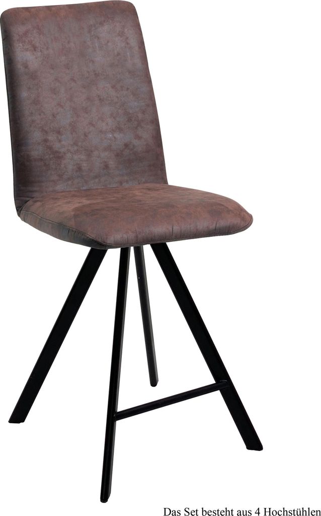 Thekenstuhl (4er-Set) Deedee 47x109x60 Schwarz/Braun