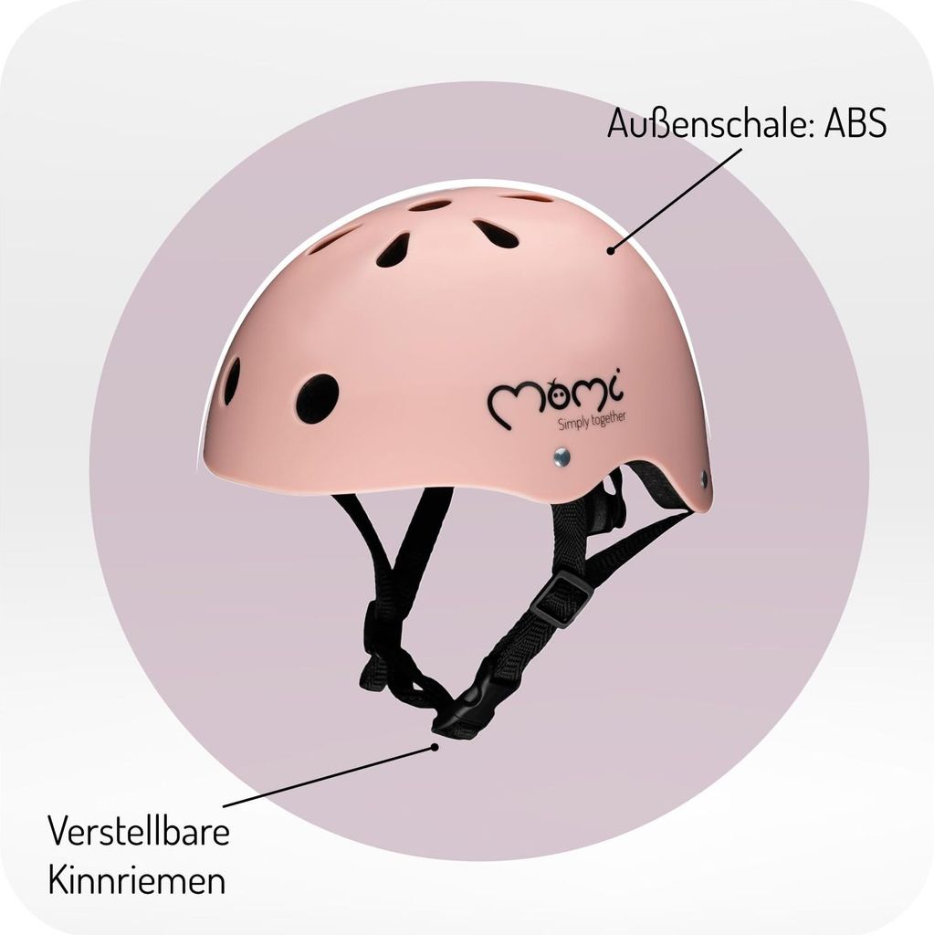 KASK DZIECIĘCY ROWER HULAJNOGA - MoMi MIMI RÓŻOWY MAT - ABS Zdjęcie produktu 10
