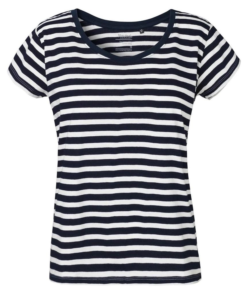 Neutral - T-Shirt für Damen LT3726 (XS) (Weiß/Marine)