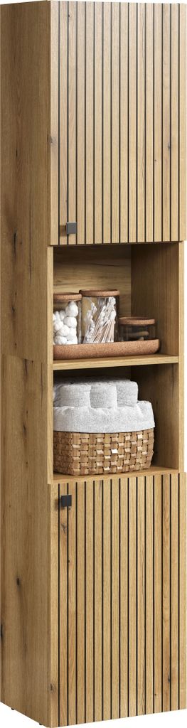 trendteam Bad Hochschrank Pure Bliss Evoke Eiche Melamin Produktbild 5