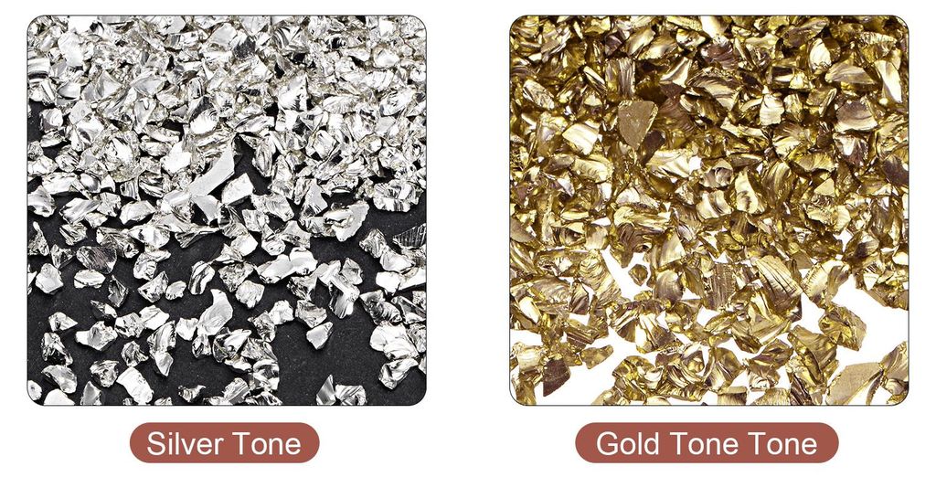 2 Farben Crushed Glass Chips, 1-4mm Unregelm??iges Glitzer-Metallic-Glas zum Basteln, DIY, Schmuckfš¹ller, Epoxidharz-Dekoration, 28 g, golden Fa...