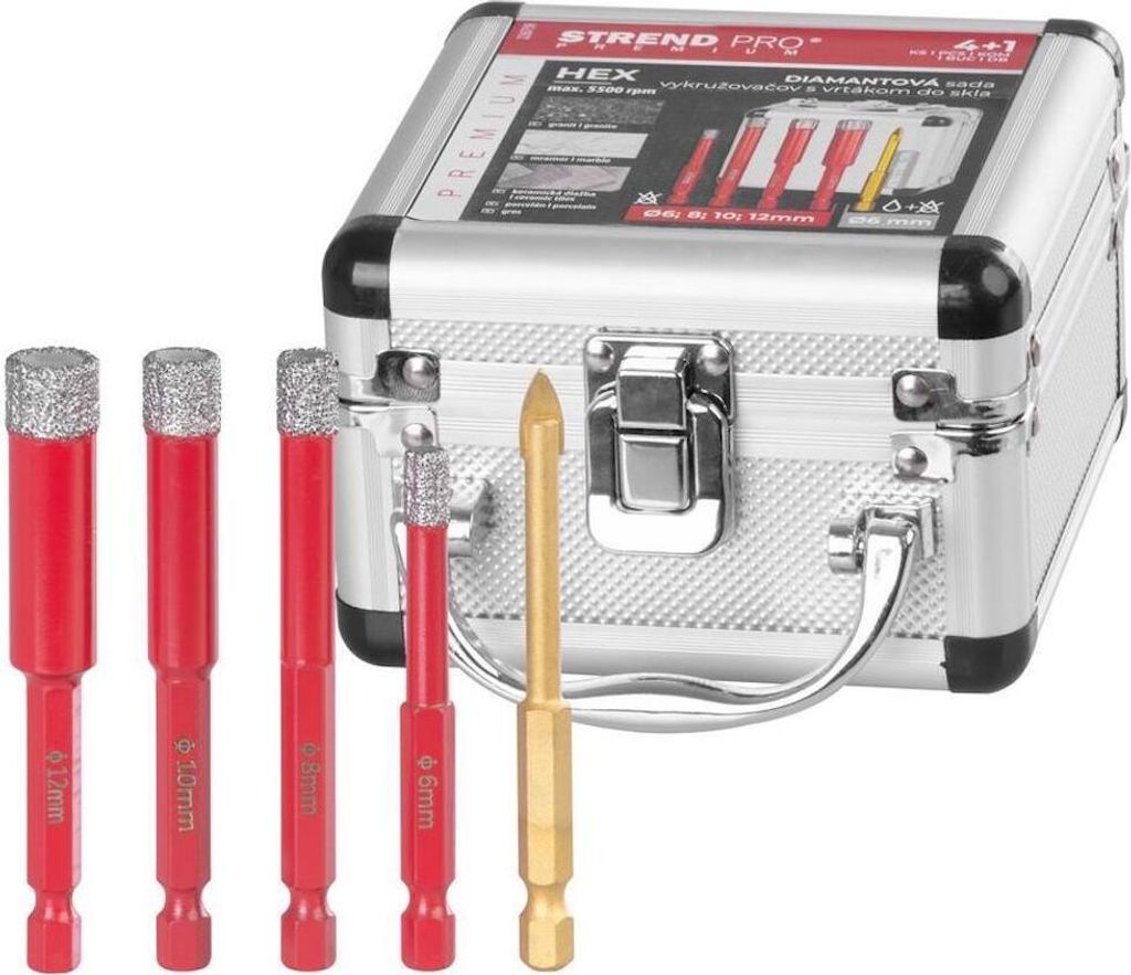 PROREGAL Lochsäge Set, 6-8-10-12mm, Diamant