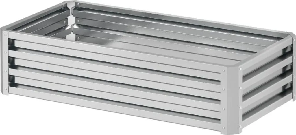 Bac à Fleurs Rectangulaire en Acier Résistant pour Jardin et Balcon 120cm