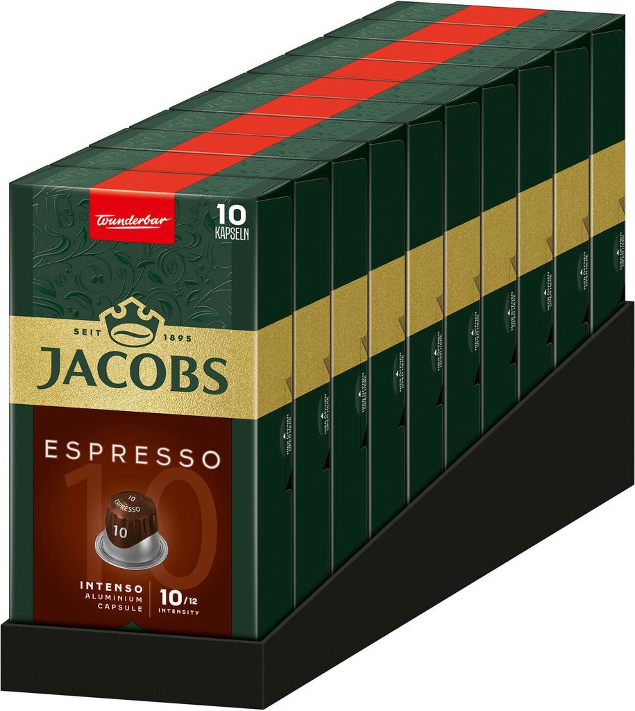 JACOBS Kapseln Espresso Intenso 100 Nespresso * kompatible Kaffeekapseln