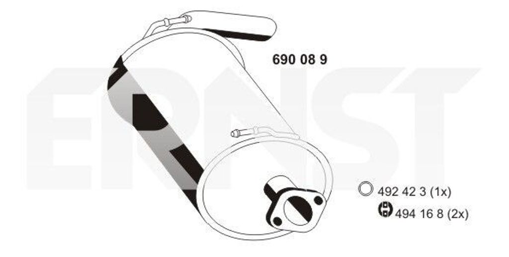 ERNST 690089 Endschalldämpfer für SUZUKI JIMNY (FJ) Auspuff