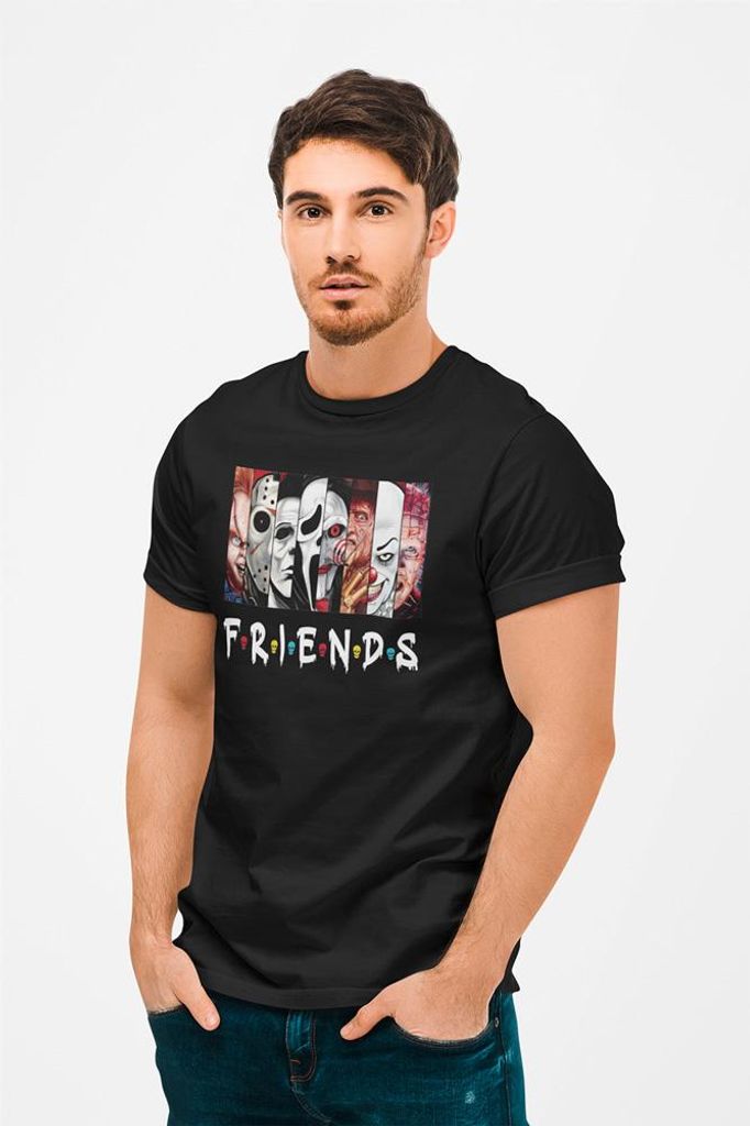 D&B Uni Polo MO00022_HorrorFriends_Schwarz-Größe XL