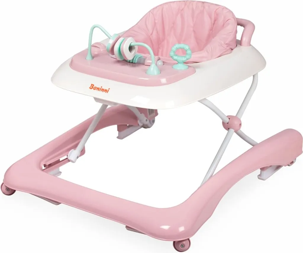 Trotteur Bébé Rose Baninni Pio - Design Ergonomique et Pliable 12kg