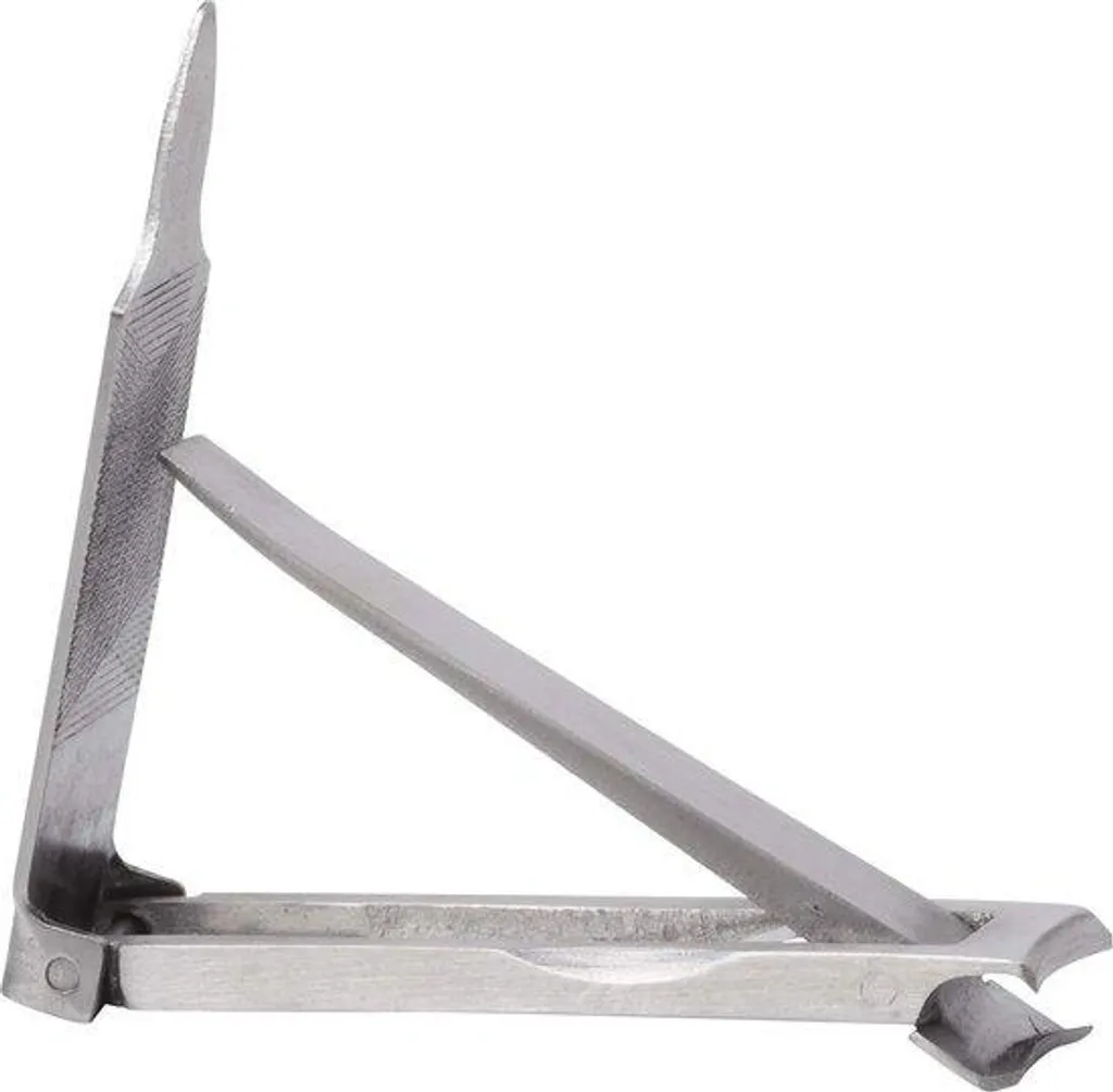 Coupe-ongles de manucure extra-plat en acier inoxydable brossé - 6cm