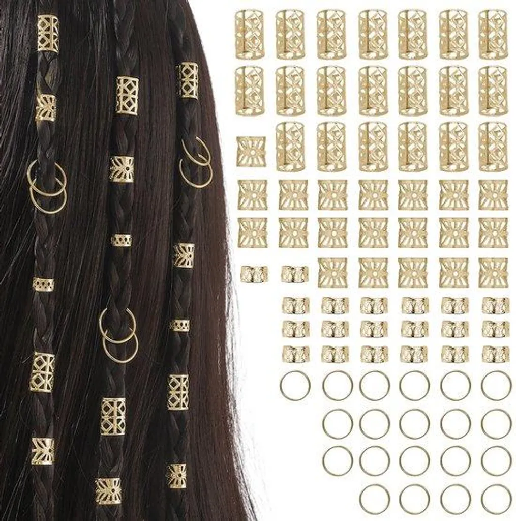 Boucles dorées pour dreadlocks anti-ternissement et maintien sécurisé