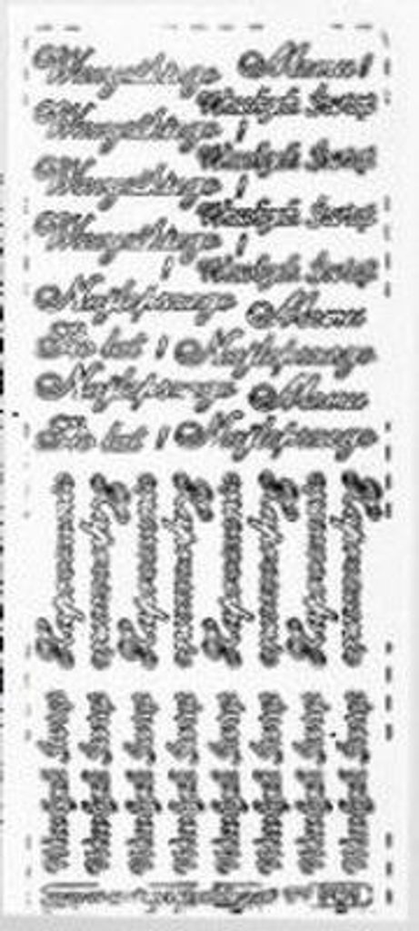 Durchbrochener Aufkleber mit polnischer Beschriftung, 10 x 23 cm, silberfarben