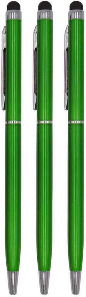 Case2go - Eingabestift - Metall - 3 Stück - Grün