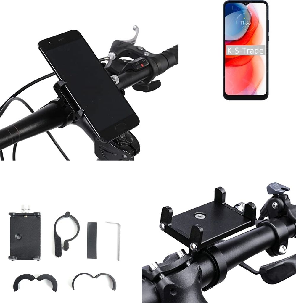 K-S-Trade Handyhalterung für das Fahrrad kompatibel mit Motorola Moto G Play (2021) Halter Lenkstange Fahrradhalterung Motorrad Bike Mount