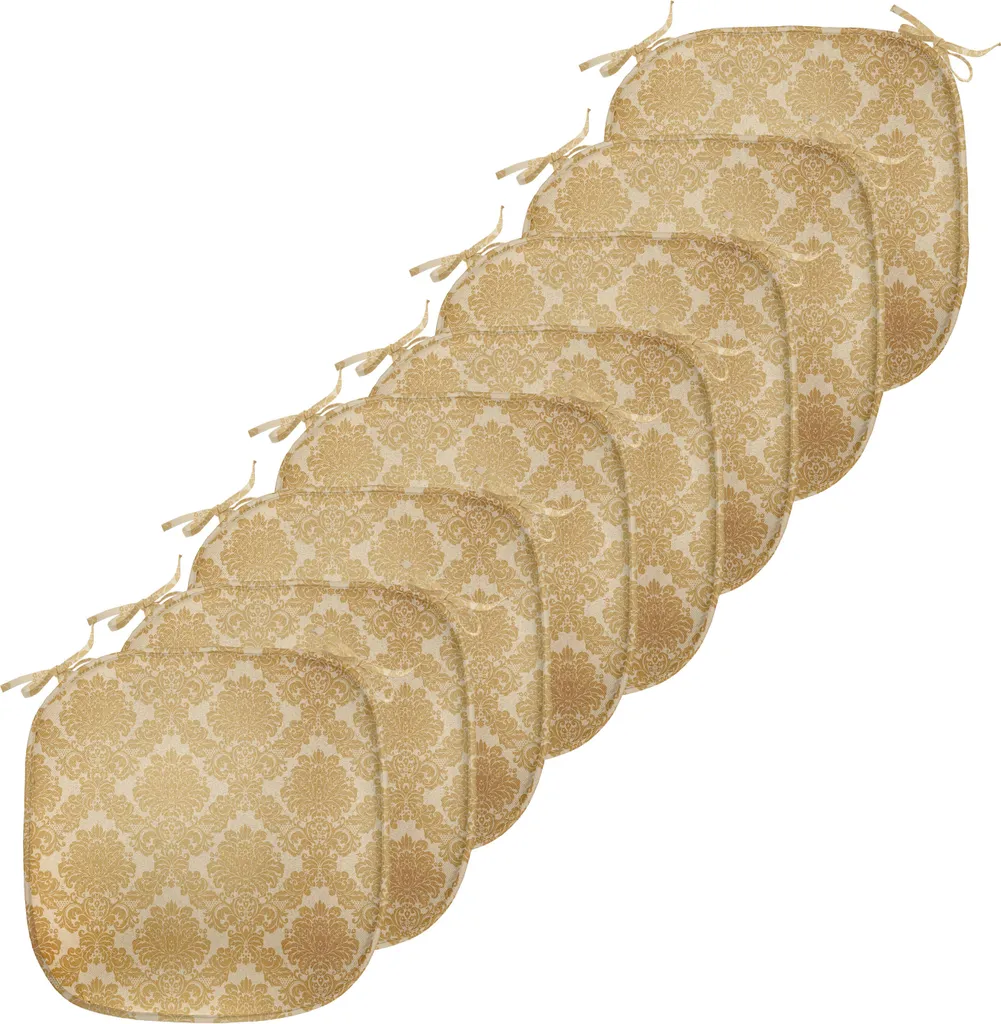 Coussin de Chaise Imperméable avec Sangles 40x40 cm Décor Floral Ambre x8