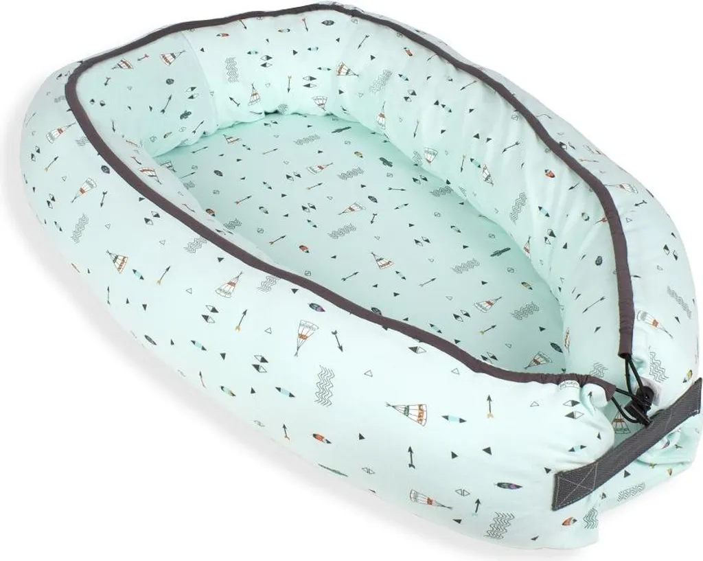 Nid d'enfant Interbaby étoiles menthe 85x50 cm pour un sommeil serein