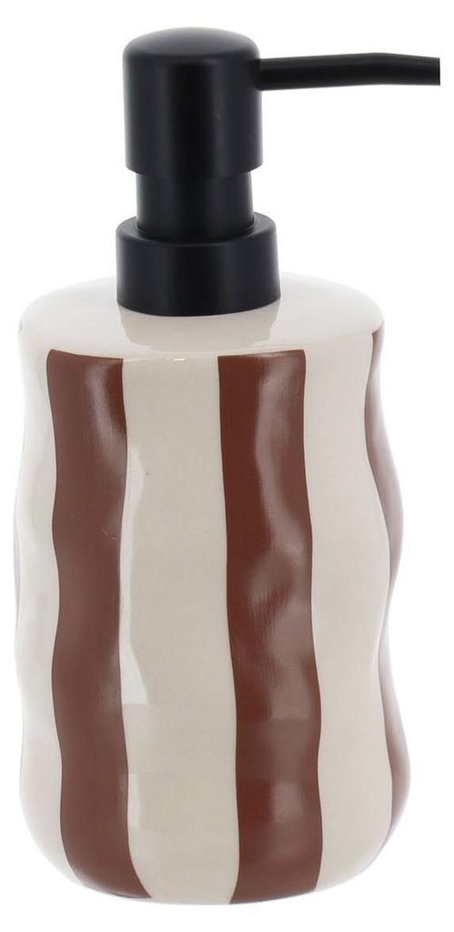 TENDANCE | Flüssigseifenspender Pumpe - Seifenspender - beige braun - 350 ml - Seifendispenser - gestreift - Bad Accessoires