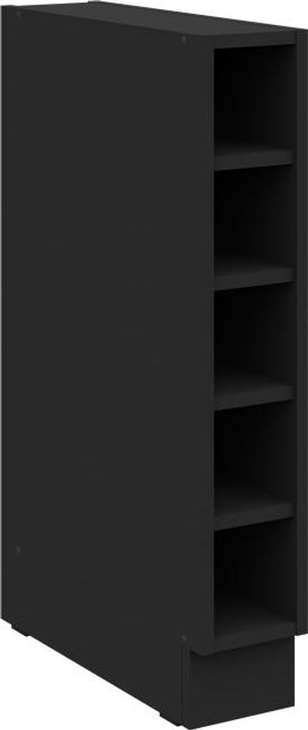 Unterschrank LUNARA – Breite 15 cm, schwarz Produktbild 