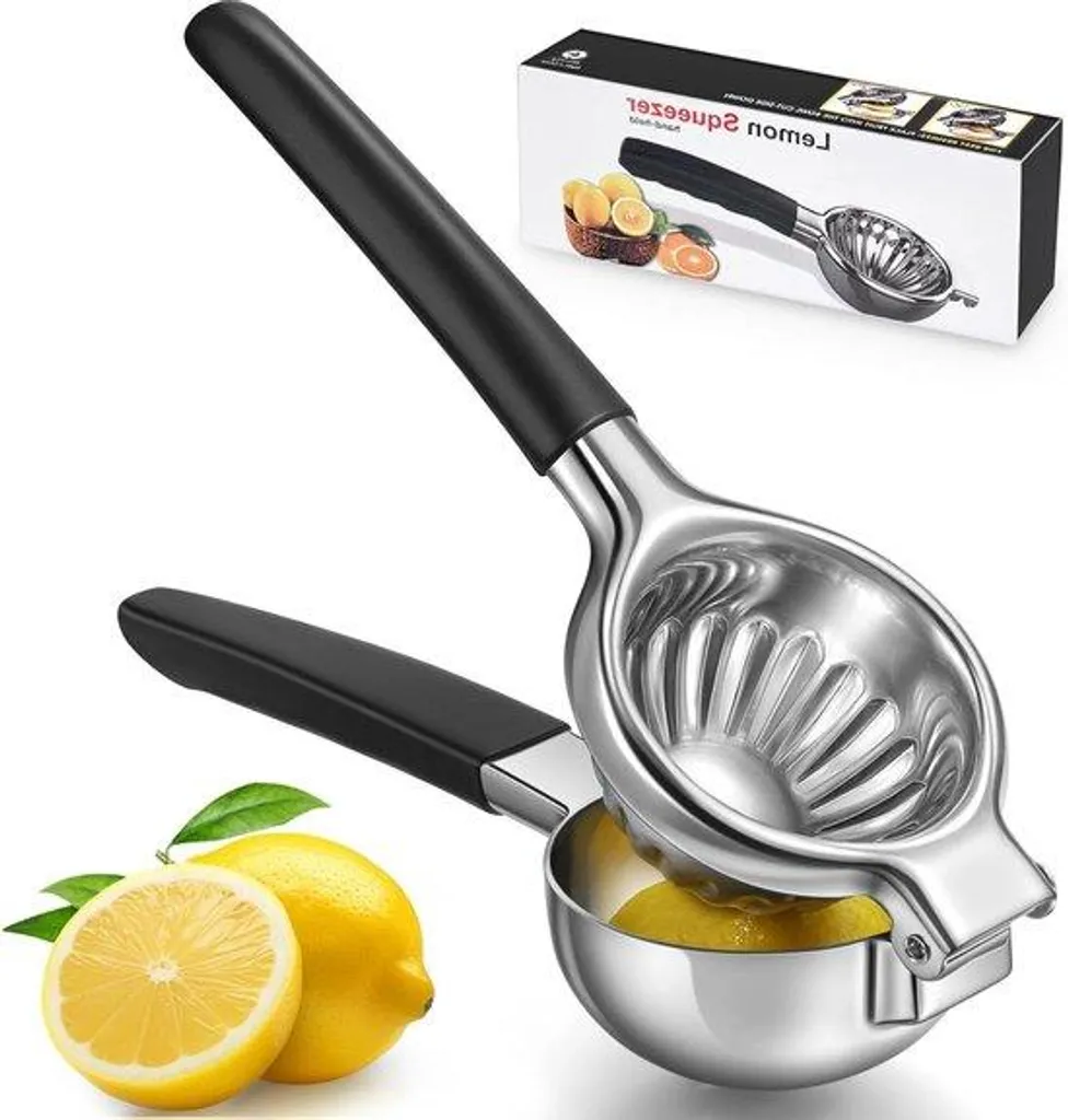 Presse-citron robuste en acier inox lavable au lave-vaisselle - 22cm