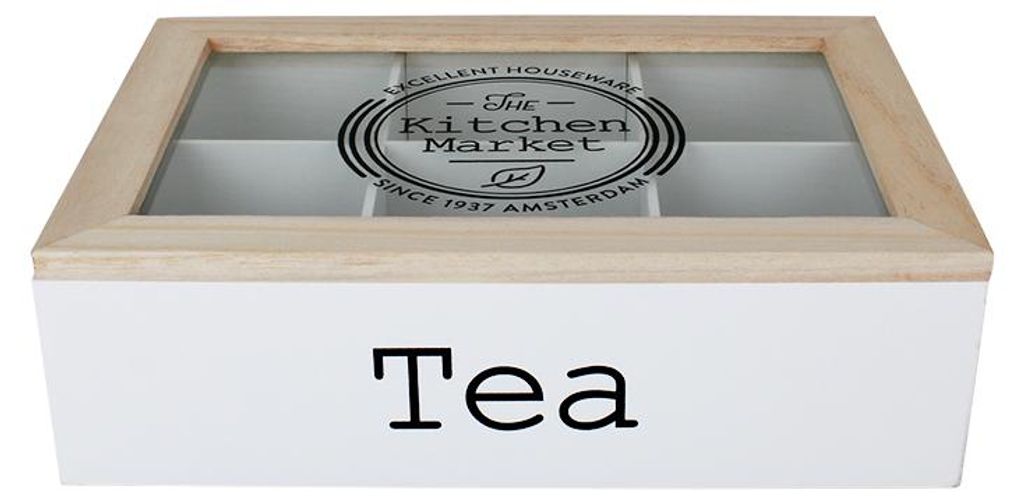 Aufbewahrungsbox für Teebeutel mit 9 Fächern und Deckel Produktbild 