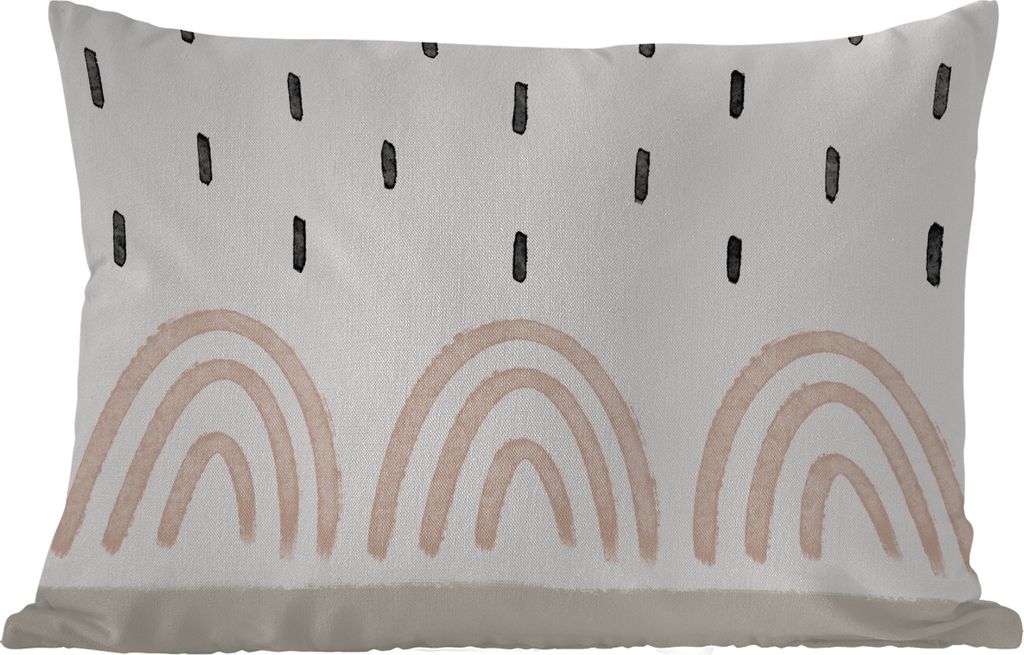 MuchoWow Outdoor Kissen - Regenbogen - Pastell - Regen - 50x30 cm - Wetterfest - Lounge Kissen - Sofa kissen - Wohnzimmer Dekoration