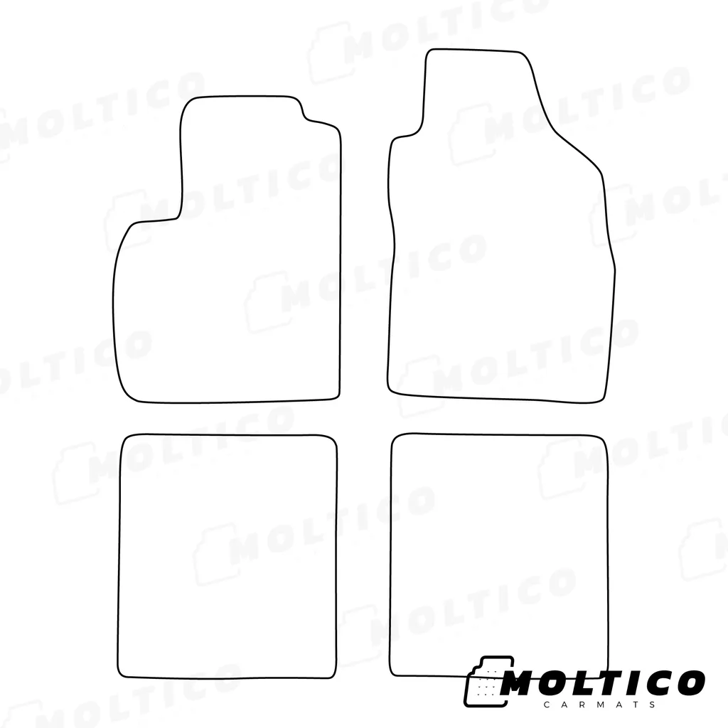 Tappetini Auto in Velluto per Fiat Panda 2 169 03-12 | Set Nero Blu - 2