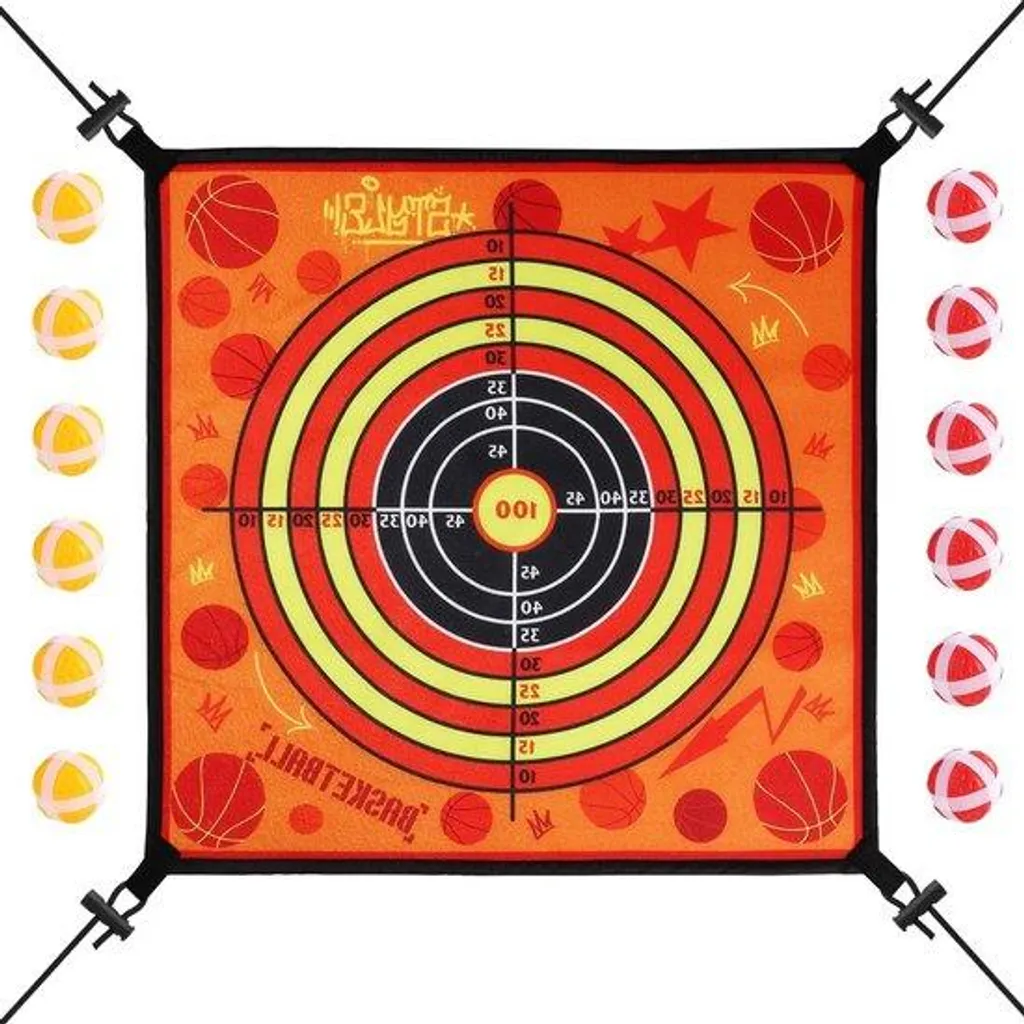 Cible de trampoline 60 cm et balles scratch pour activité de plein air