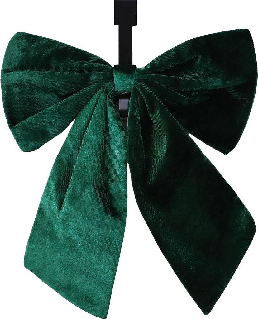 1/2 Stück Weihnachtsschleife aus weichem Samt mit Glöckchen, weihnachtliches Muster, Dekoration für Zuhause und Partys