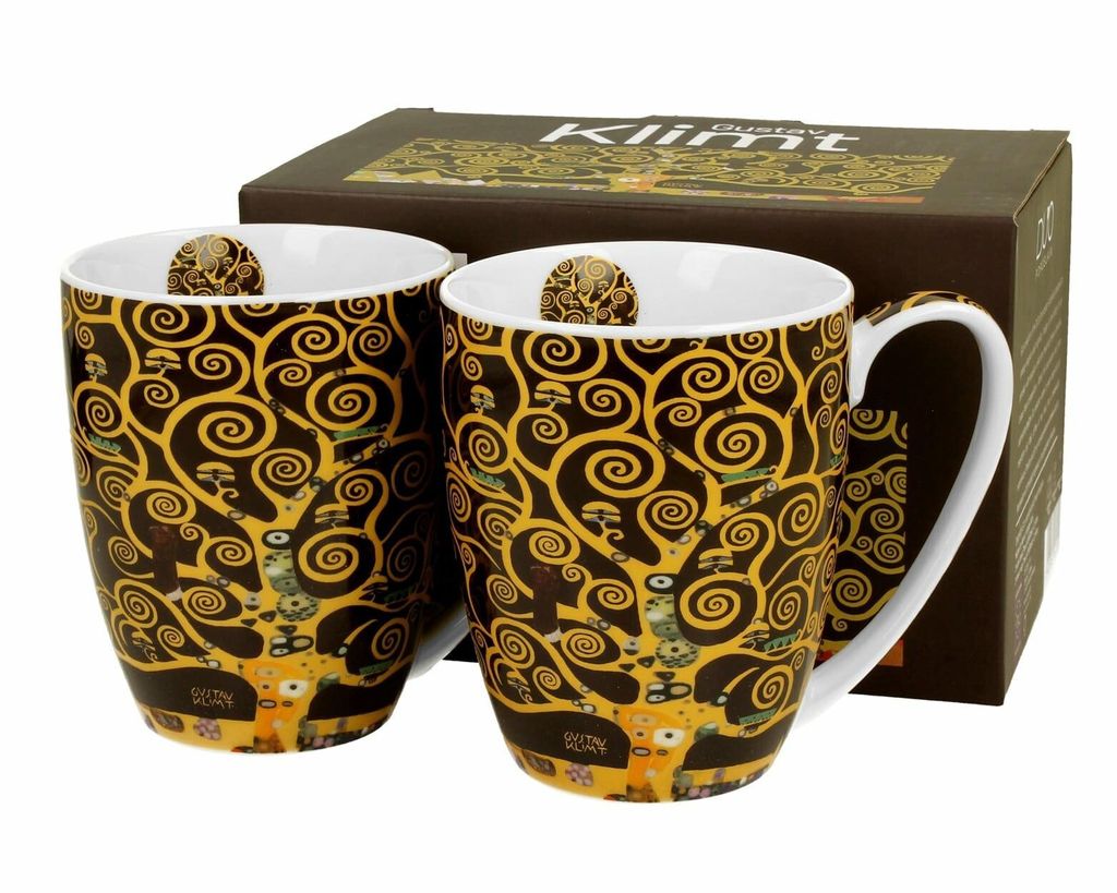 Duo Kaffeebecher 2er set Klimt Tree Of life aus Porzellan, Produktbild 