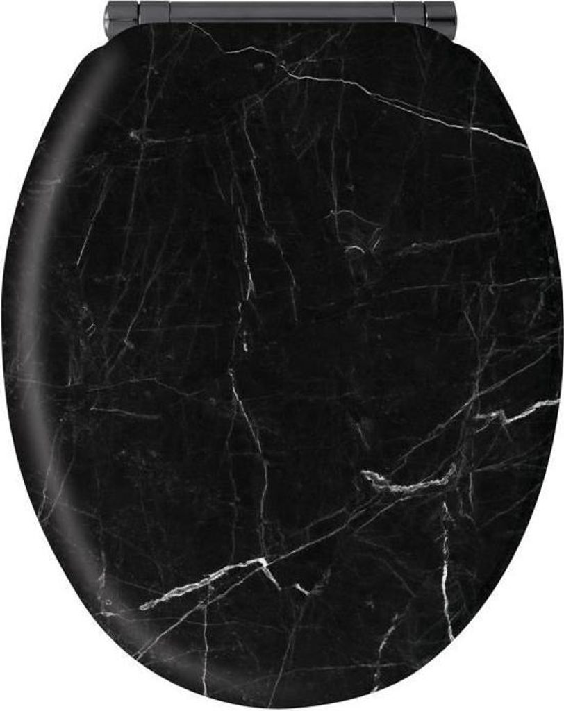Sedile WC, marmo nero MDF chiusura ammortizzata, Immagine del prodotto 