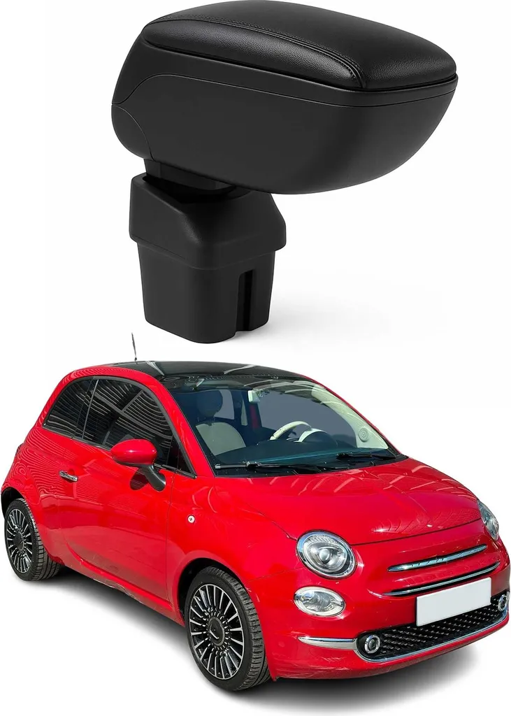 Upgrade Interni Fiat 500: Bracciolo Pelle Nera Scorrevole 2016-24