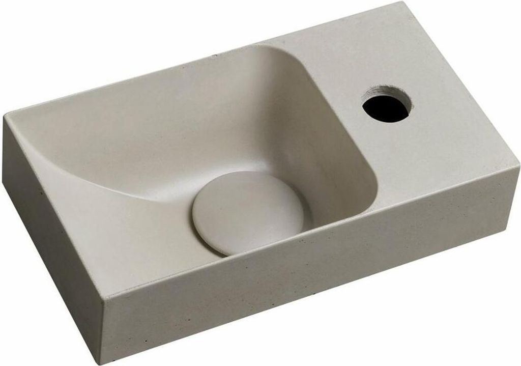 PICCOLINO betonové umyvadlo 30,8x17 cm, pravá baterie, Obrázek produktu 
